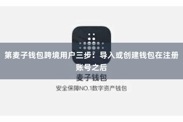 第麦子钱包跨境用户三步：导入或创建钱包在注册账号之后
