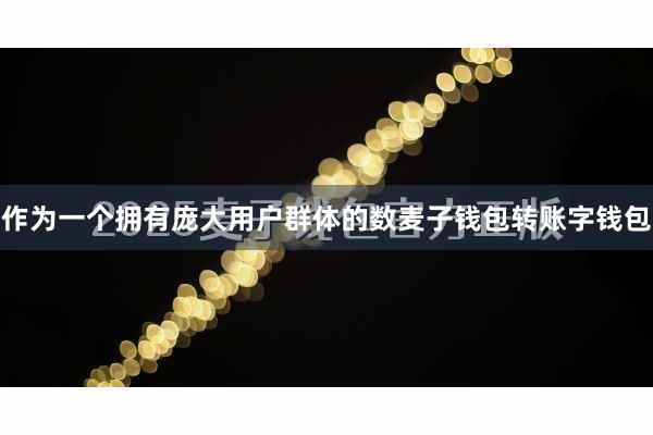 作为一个拥有庞大用户群体的数麦子钱包转账字钱包
